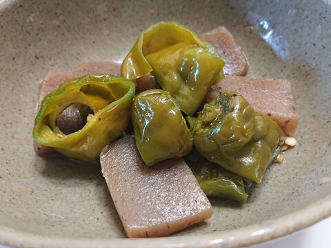 万願寺唐辛子と蒟蒻の炒め煮